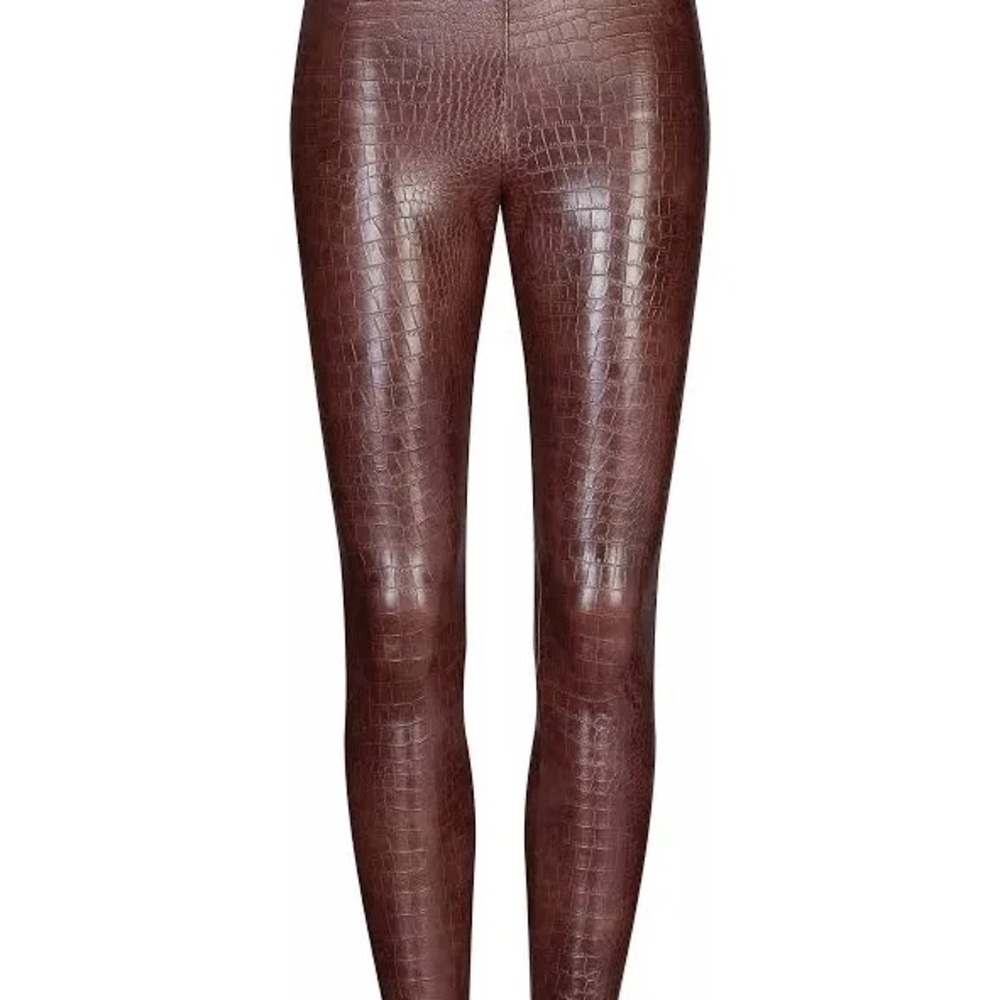 Commando Croc-Embossed Brown Leggings - Picture 2 of 9
